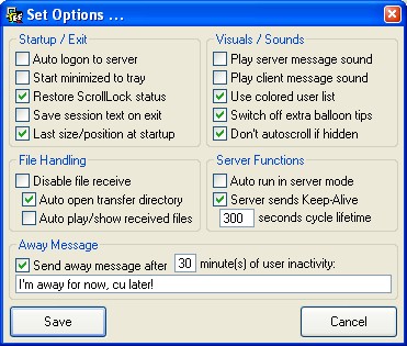 2A-ChitChat Options Dialog